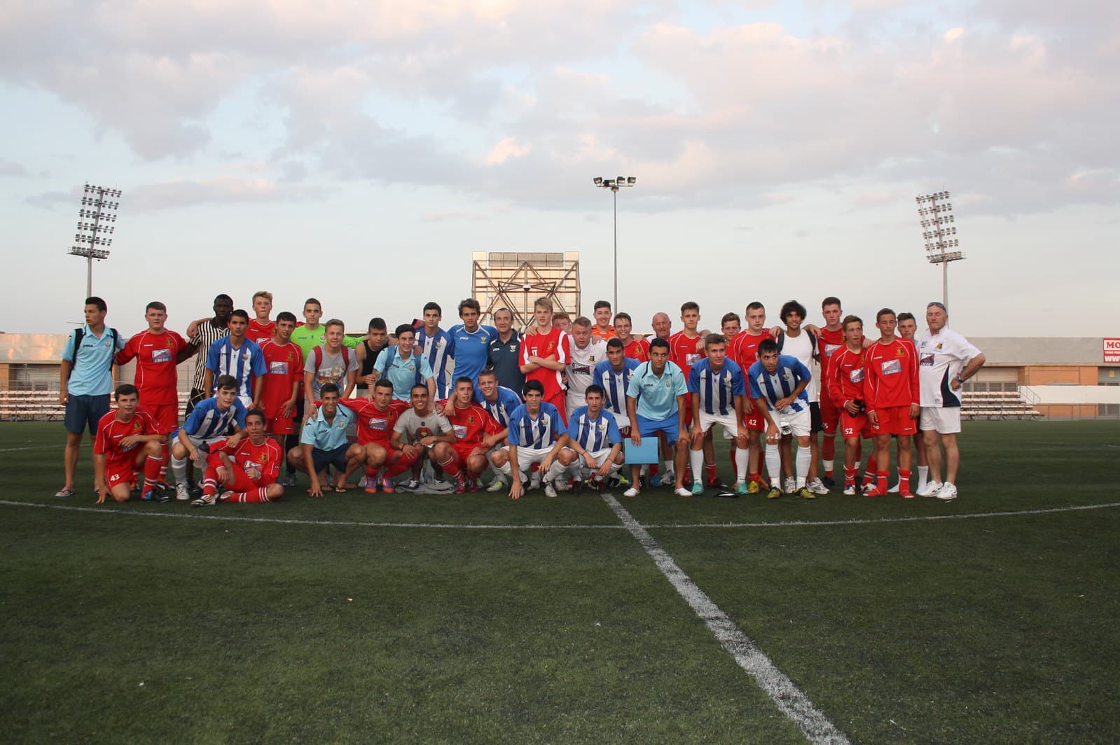 Post-match group photo Spain soccer tour